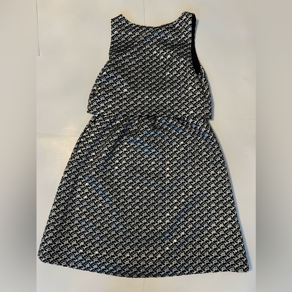 Cynthia Rowley Metallic Jacquard  A-line Sleeveless one piece overlay midi Sz 2 - Picture 2 of 10